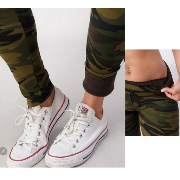 🍁LAST 1️⃣ NEW ARMY PRINT WARM FLEECE FITTED SWEATPANTS🍁 - Picture 3 of 7